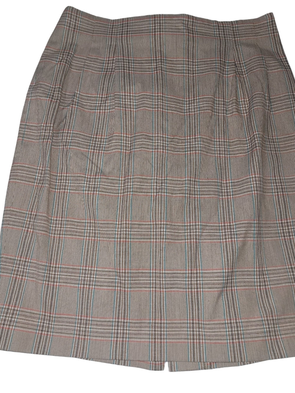 Harris/Wallace Vintage 90's Plaid A-Line Linen Blend Pencil Skirt Size 12
